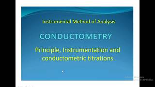 Conductometryprinciple and instrumentation and conductometric titrationsJP [upl. by Ole930]