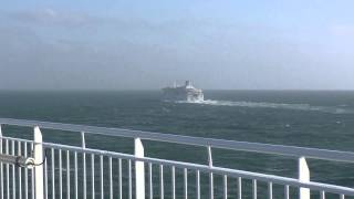 Brittany Ferries Pont Aven Passing MV Armorique At Roscoff Finistère Brittany France [upl. by Jemimah]