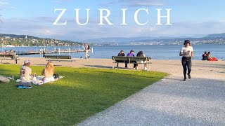 Zurich Summer Walk Lake Zurich 🇨🇭 4k Walking Tour Switzerland 2024 ☀️ [upl. by Sholom536]