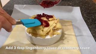 Baked Brie Cheese  Baked Brie Cheese with Apples amp Lingonberry [upl. by Yesima]