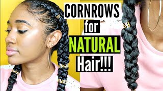 Protective Style Easy amp NEAT Dutch Braids Cornrows Using Form Beauty on Natural Hair [upl. by Odlanyar]