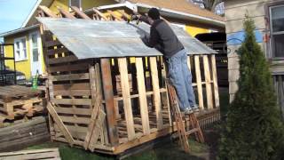 How to Build Free or Cheap Shed from Pallets DIY Garage Storage Boring Long video Pt 1 [upl. by Jarred]