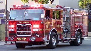 Glendale Fire Dept Truck 21 BLS 22 amp San Marino Fire Dept Engine 91 [upl. by Atinauj]