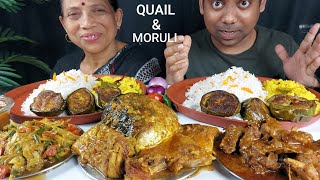 ASMR QUAIL MEAT  FRIED RICE AND YUMMY FISH FOOD EATING SHOW [upl. by Nrubua863]