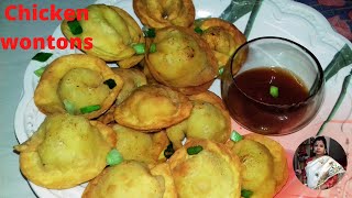 Chicken Wonton Recipe  Chicken Fried Wonton Recipe  Crispy Chicken Wonton Recipe [upl. by Godrich]