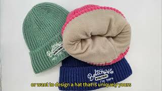 Stretchable Knit Cap For All Ages Outdoor Hat Manufacturers In China Custom Jacquard Design Hat [upl. by Schaumberger]