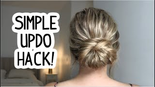 EASY UPDO HACK FOR BEGINNERS SHORT MEDIUM amp LONG HAIRSTYLE WEDDING GUEST HAIRSTYLE  SUMMER HAIR [upl. by Reppart]