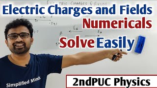 2ndPUC Physics Exam  Electric Charges and Fields  Important Numericals [upl. by Ecinuahs]