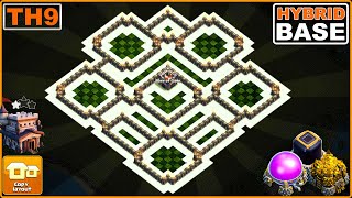 NEW BEST TH9 Base 2023 with COPY LINK  COC Town Hall 9 HybridTrophy Base Design [upl. by Tena]