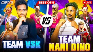 TEAM NANI DINO VS TEAM VSK 😍 BEST OF 5  FREE FIRE LIVE TELUGU  🥵freefiretelugu freefiremax 🔥 [upl. by Hait]