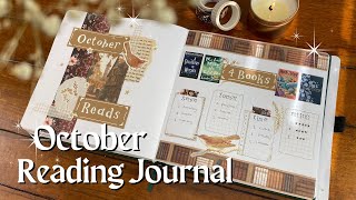 Fall Books  Reading Journal Spreads 🍁 Cozy journal with me and book reviews🤍 [upl. by Leuamme]