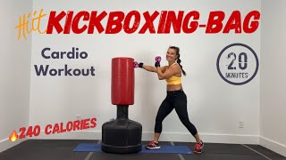 STANDING PUNCHING BAG WORKOUT for BEGINNERS  20 Minutes  Burn 240 calories [upl. by Ettenim]