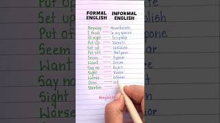 Formal vs Information English Words 🔥📖 english grammar education learning [upl. by Einnad]