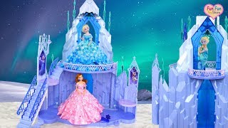 Disney Frozen Elsas Ice Magic Palace unboxing Morning routine Elsa Palácio de gelo Putri Istana [upl. by Asiaj320]