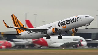 50fps  Tigerair Australias New 737800  Landing and Takeoff Melbourne Airport VHVOR [upl. by Aserej]