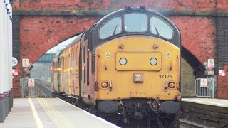 37219 and 37175 along with some others at Loughborough station 130324 [upl. by Gladstone]