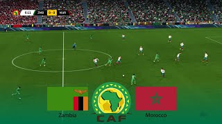 ZAMBIA vs MOROCCO  AFCON Africa Cup of Nations 2023 Ivory Coast  24 January 2024  PES [upl. by Tankoos]