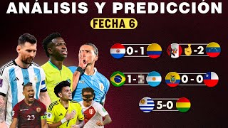 ANÁLISIS y PREDICCIÓN de la FECHA 6 de las Eliminatorias Sudamericanas Rumbo al Mundial 2026🏆 [upl. by Anisamoht]