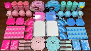 PINK vs BLUE SHEEP I Mixing random into Glossy Slime I Satisfying YEN Slime Video 590 [upl. by Semyaj752]