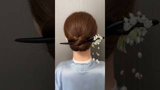 Chinese style hairpin bun hairstyles tutorial  hairstyle hairtutorials [upl. by Analad222]