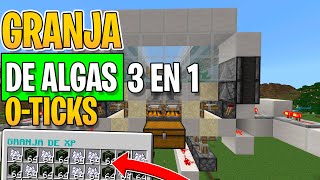 Granja De Algas 0Ticks Minecraft Bedrock 121 [upl. by Hairabez]