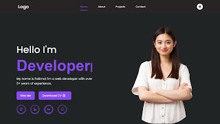 Create a Responsive Personal Portfolio Website Using HTML CSS amp JavaScript [upl. by Elaina]