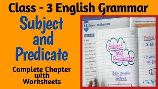 Subject and Predicate  Parts of Sentence  Class 3 English Grammar Worksheets  Mummy Mentor [upl. by Anival485]