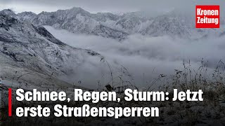 Schnee Regen Sturm Jetzt erste Straßensperren  kronetv NEWS [upl. by Iot]