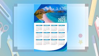 Cara Membuat Desain Kalender Dinding di Canva 2023 [upl. by Stoeber285]