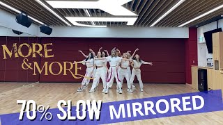 MIRRORED amp 70 SLOWED TWICE  MORE amp MORE Dance Practice [upl. by Misak]