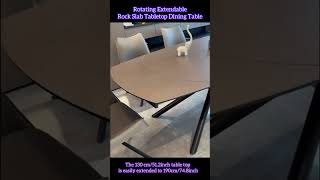 Rotating Extendable Rock Slab Tabletop Dining Table furniturediningtable [upl. by Jerad]