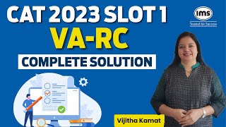 CAT 2023 Slot 1 VARC Solution  CAT 2023 Slot 1 Solved Paper  CAT 2023 Answer Key  Vijitha Kamat [upl. by Idnis]