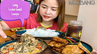 Laing lumpia at lechon kawali  Mukbang [upl. by Avot]