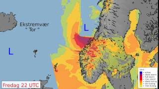 Ekstremværet Tor treffer 30 januar 2016 [upl. by Annauqahs443]