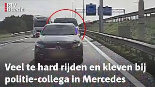 Busje op de A1 bij Amersfoort rijdt 147 km per uur en bumper kleeft Mercedes  RTV Utrecht [upl. by Oringas181]