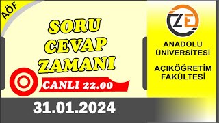 AÖF 31 01 2024 Canlı  Bahar Dönemi Ders Seçimleri Başlıyor [upl. by Scherle]