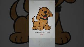 Cachorrinho fofinho desenho animado infantil pintando desenhos com tinta e canetinhas brincadeiras [upl. by Holihs]