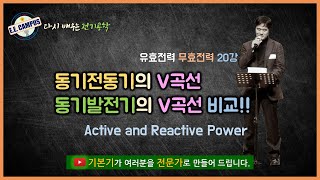 기본기PQ 20강 동기전동기 V곡선과 동기발전기 V곡선을 비교 [upl. by Jaban29]