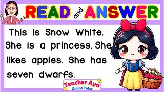 SHORT STORY WITH QUESTIONS  ENGLISH READING COMPREHENSION FOR GRADE 1 2 3  Teacher Aya [upl. by Harihs510]