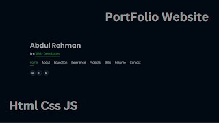 Personal Portfolio Website  Html Css JS  Tutorial  Part 1 [upl. by Nebe828]