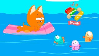 Five Cute Little Fishies  Kote Kitty Meow Meow  nursery rhymes  Learn to count from 1 to 5 [upl. by Jovi]