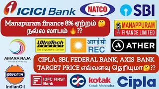 Manapuram finance 8 ஏற்றம் 🤔நல்ல லாபம் 🔥 CIPLA SBI FEDERAL BANK TARGET PRICE எவ்வளவு தெரியுமா🤔 [upl. by Yarahs]