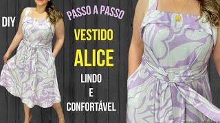 VESTIDO DE VISCOSE FÁCIL COM ALÇAS LARGAS FRESQUINHO DE VERÃO corte e costura fácil Diy dress [upl. by Shira]