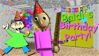 CELEBRATE BALDIS BIRTHDAY WITH A PARTY  Baldis Basics MOD Baldis Birthday [upl. by Collier575]