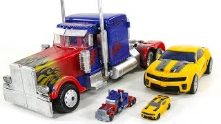 Transformers Big OverSized 50cm Custom Optimus Prime Battle OPS Bumblebee Vehicle Car Robots Toys [upl. by Haet]