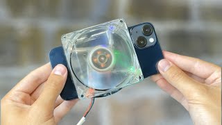 How to Make a Simple Cooling Fan for iPhone  Amazing idea  CPU Fan [upl. by Samella]