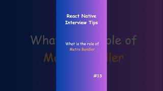 What is the Role of Metro Bundler in React Native 🚀 Shorts [upl. by Andre]