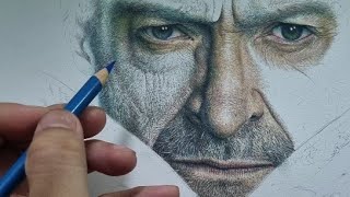 Live Drawing Colored Pencil Hyperrealistic Portrait Skin Tone Polychromos [upl. by Leunad]