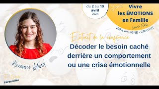 Emotions2024  Roxanne Lafond  Décoder le besoin caché derrière une crise émotionnelle [upl. by Lednahc]