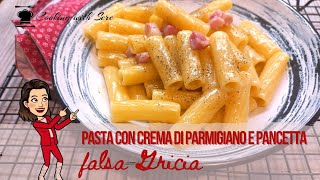 Pasta con pancetta crema di parmigiano e pepe  Falsa Grigia [upl. by Gnuy]